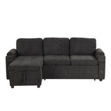 Convertible L Shaped Sofa Couch With Storage, Cup Holders, USB Ports