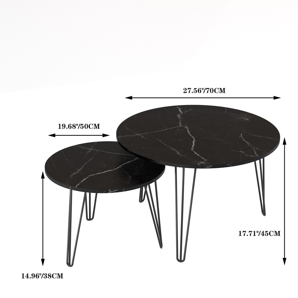 Round Nesting Coffee Table For Living Room (Set of 2)