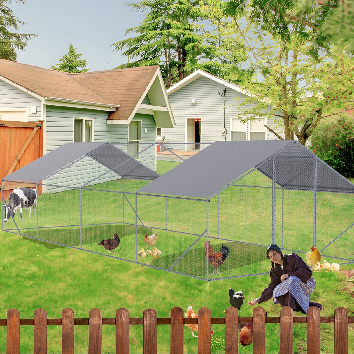 Outdoor Chicken Coop Metal Big Space