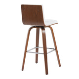 Vienna - Modern Swivel Bar Height Stool - Walnut Finished Wood Frame