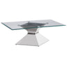 Jenny - Glass Top Stainless Steel Table
