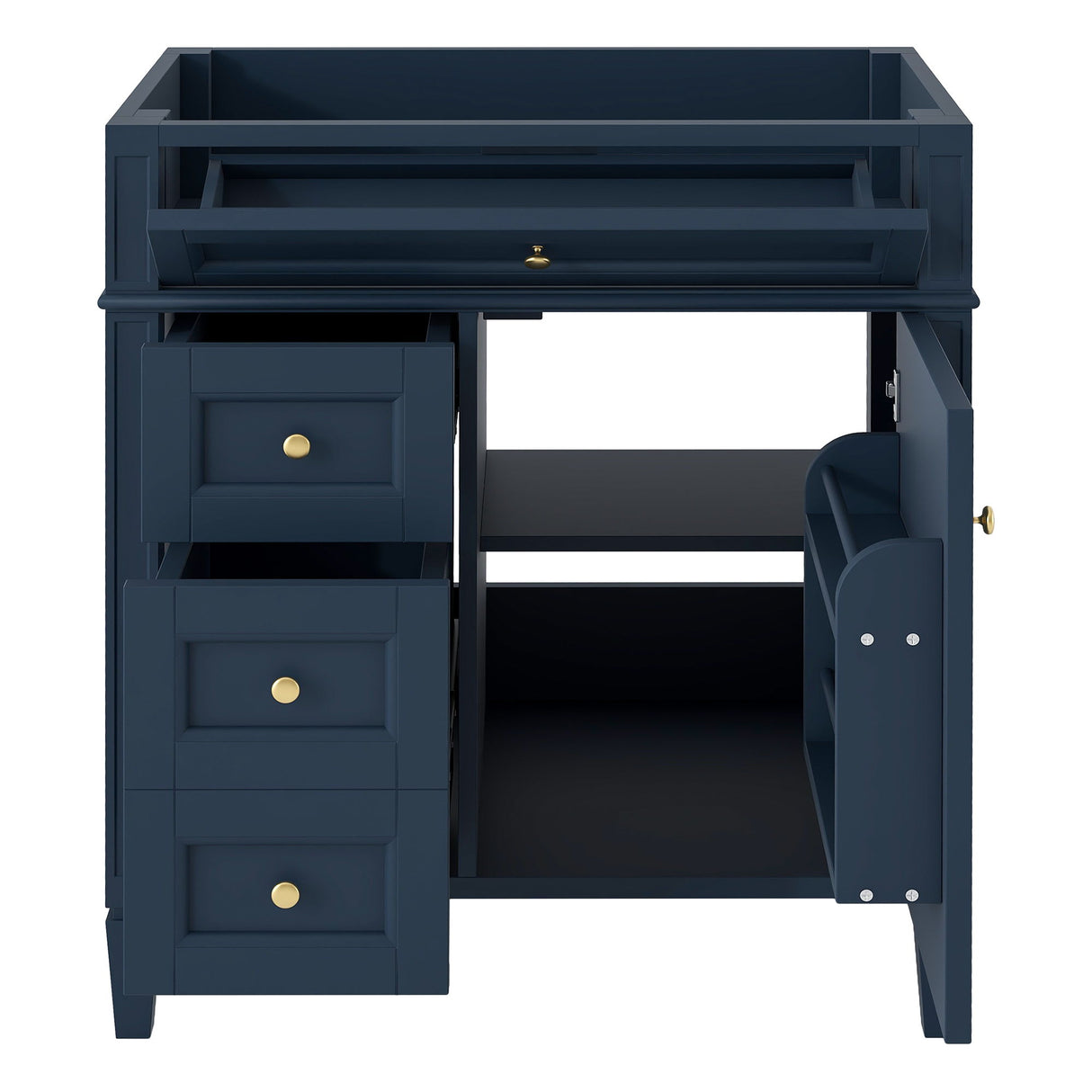 Bathroom Vanity With 2 Drawers And Tip-Out Drawer, Storage Cabinet