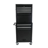 6 Drawer Lockable Tool Cabinet On Wheels, Steel Rolling Tool Chest With Detachable Toolbox