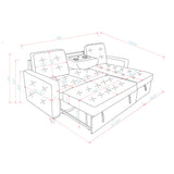 Gustavo - Sofa, Pull Out Bed, Storage Chaise, USB And Cup Holders - Beige