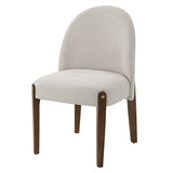 Gamarya - Side Chair Set of 2) - White Fabric & Oak