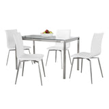 Fuji - Mason Upholstered Swivel Dining Set - Stainless Steel