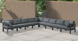 Nizuc - Outdoor Patio 9 Piece Modular Sectional With Gray Frame