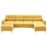 Modern L - Shape Convertible Sectional Sofa With Movable Ottoman