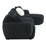 Lucifer - Sectional Sofa With 3 Pillows - Black Shimmer Chenille