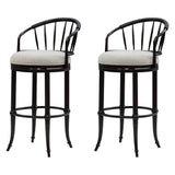 Luther - Commercial Grade Steel Frame Fabric Upholstered Swivel Bar Height Barstool