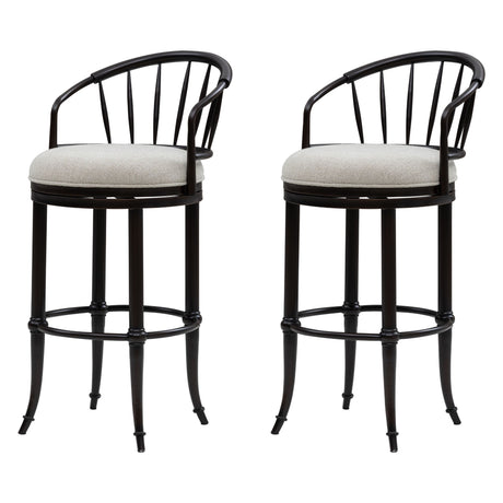 Luther - Commercial Grade Steel Frame Fabric Upholstered Swivel Bar Height Barstool