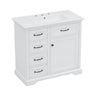 Modern Bathroom Vanity With Sink Top, 4 Drawers And 1 Soft-Close Door