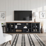 Essex - TV Stand Console For TVs Up To 100" - Black, Whiskey