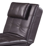 Padilla - Synthetic Leather Chaise Lounge With Pillow USB - Brown