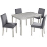 Dining Table Set, Table With A Rectangular Table And Upholstered Chairs