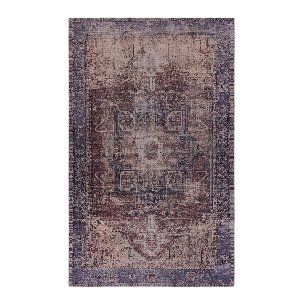 Maval - 3' X 5' Washable Area Rug - Burgundy