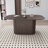 Modern Dining Table With Vertical Striped Legs