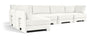 Hammond - Velvet Performance Fabric Upholstered 5 Piece L-Shaped Sectional