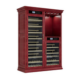 Wine Cooler With Dual Zone Temperature Control, Vacuum Insulated Door, LED Lighting, 158 Bottle Capacity - Cherry