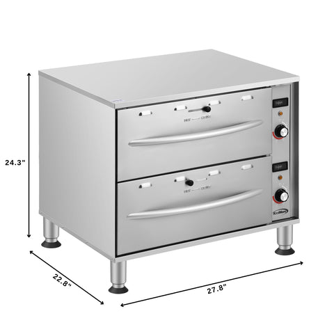 Two-Drawer Commercial Free Standing Warming Drawers in Stainless-Steel (KM-WD-M2)