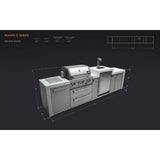 Mont Alpi Deluxe Series 11 Ft Propane Outdoor Kitchen Island w/ Side Burner & Kegerator - MAi400-DKEG