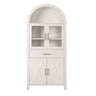 Arched Kitchen Pantry Cabinet With Adjustable Shelves & Barn Door Design