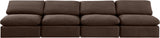 Indulge - Velvet 4 Seat Modular Armless Sofa