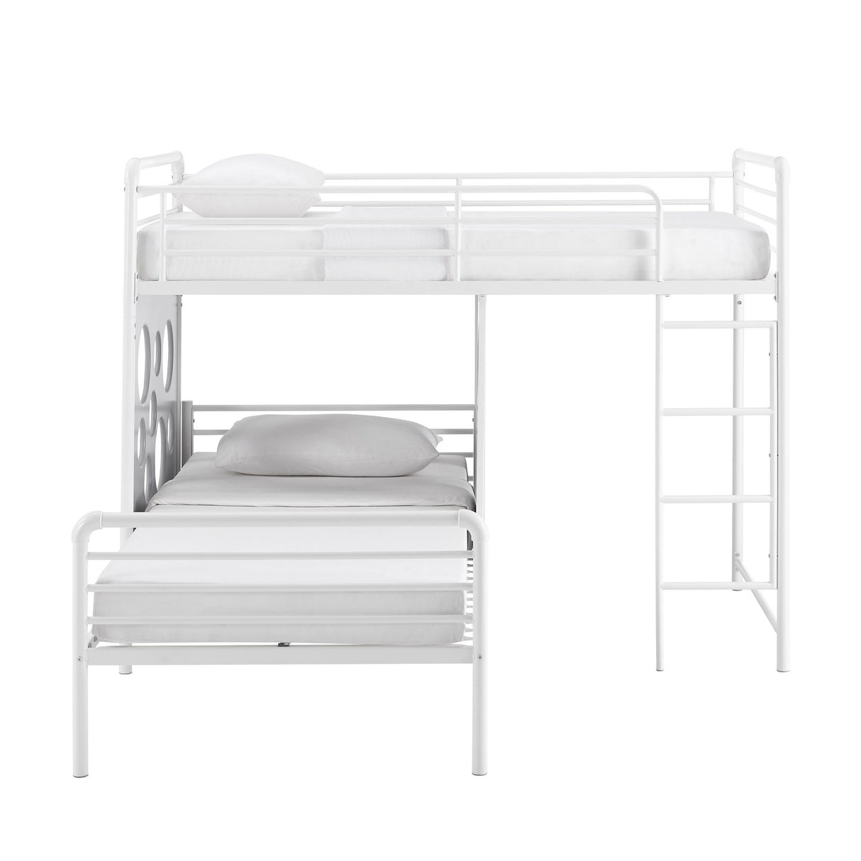 Twin Geo Cutout Colorful L-Shaped Bunk Bed