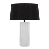 Petra - 26" Polyresin Table Lamp (Set of 2) - Cream Polyresin And Black Metal With Black Linen Shade