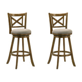 Kodi - Modern Farmhouse Swivel Wood Bar Height Kitchen Bar Stool