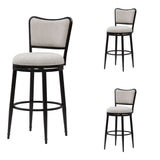 Baxter - Steel Frame Fabric Upholstered Swivel Bar Height Barstool
