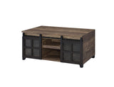 Nineel - Coffee Table - Obscure Glass, Rustic Oak & Black