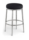 Ferro - Performance Fabric Upholstered Backless Bar Stool - Antique Silver