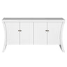 Refined Industrial 4 Door Credenza With Arc Legs & Clasps