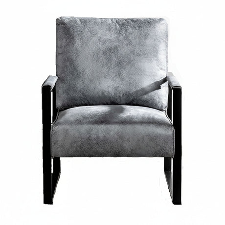 Classic Mid Century Modern Accent Chair With Durable Square Metal Frame, Armchair