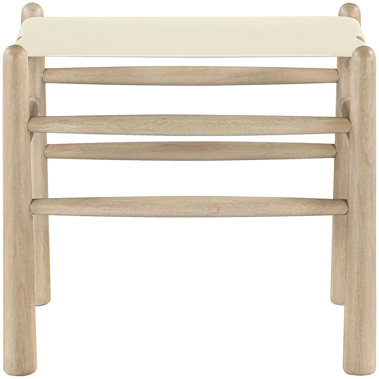 Santos - Faux Leather Upholstered Bench - Natural Frame