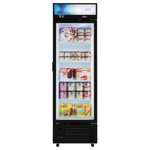 24 in. Commercial One Glass Door Merchandiser Freezer, 12 Cu. Ft. in Black (KM-MDF-1GD-12C)