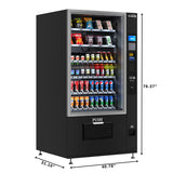 Refrigerated Snack and Drink Vending Machine with 60 Slots in Black