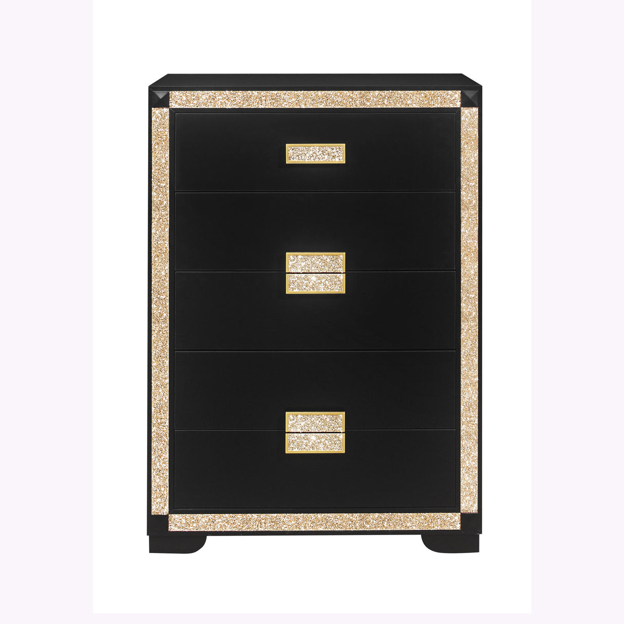 Lively - Chest With Glitter Detail And Thick Bar Handle Hardware - Black