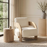 Cedra - Velvet Performance Fabric Upholstered Accent Chair - Natural Frame
