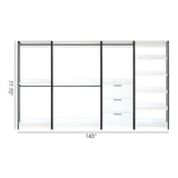 Fiona - Freestanding 4 Tower Walk In Closet System Wood Metal - White