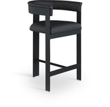 Romeo - Faux Leather Counter Stool With Black Base (Set of 2)