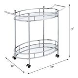 Jinx - Serving Cart - Clear Glass & Chrome