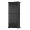Storage Cabinet With Adjustable Shelves, 2 Drawers, Doors