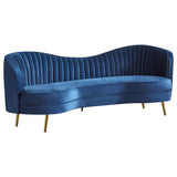 Marsden - Upholstered Recessed Arm Sofa - Blue