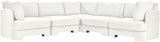 Hammond - Velvet Performance Fabric Upholstered 5 Piece Corner Sectional