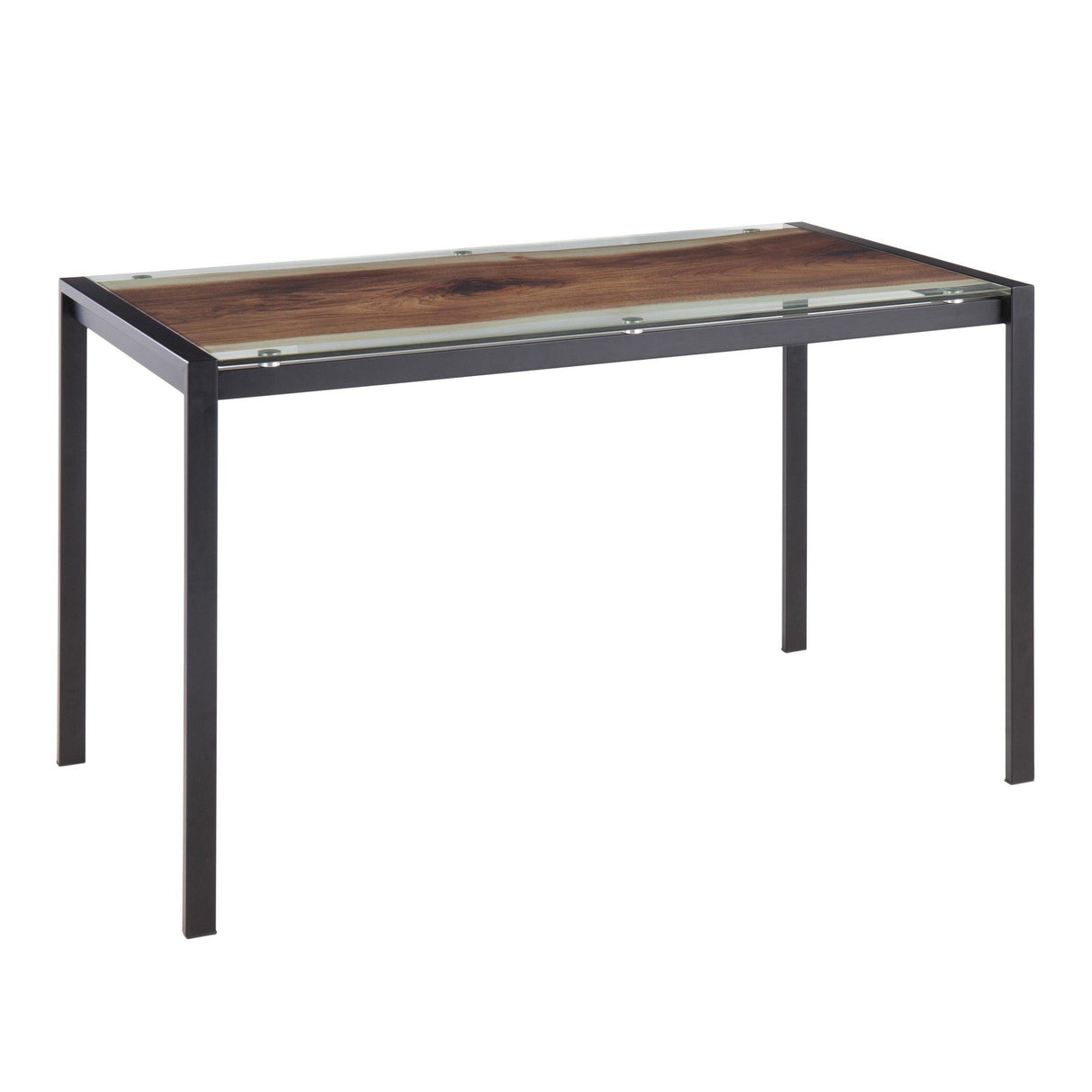 Live Edge - Contemporary Table - Printed Glass Top
