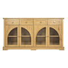 Sideboard Cabinet With 4 Drawers And 4 Arched Glass Doors