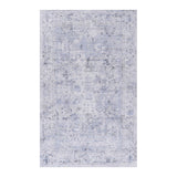 Maval - 6' X 9' Washable Area Rug - Blue / Cream