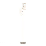 Rhonda - Floor Lamp - Brushed Nickel With White Shade